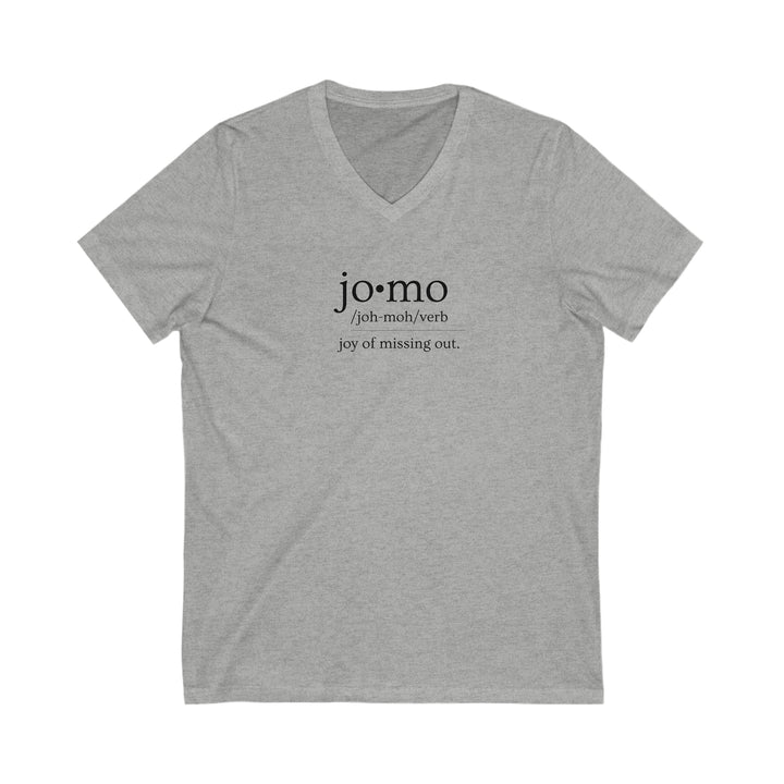 JOMO V-Neck Tee Black Text