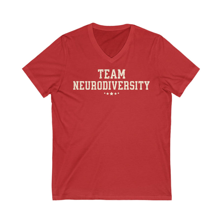 Adult Team Neurodiversity Distressed V-Neck Tee