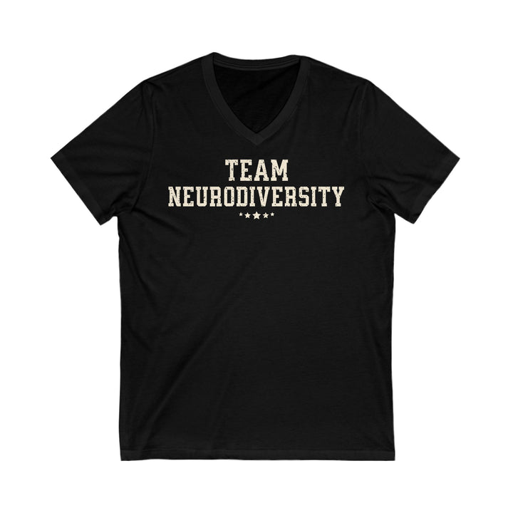 Adult Team Neurodiversity Distressed V-Neck Tee