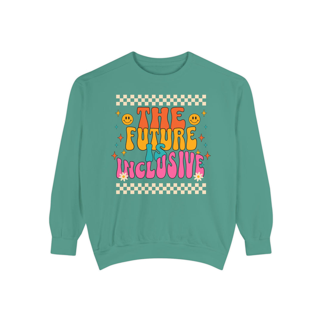 Adult Groovy The Future is Inclusive Comfort Colors Sweatshirt