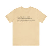 Neurodivergent Definition Black Text Tee