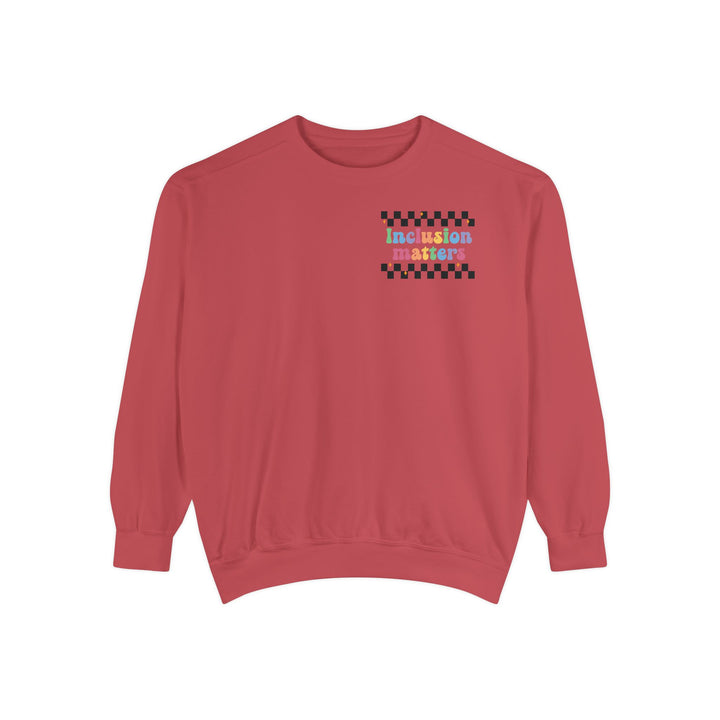 Adult Inclusion Matter Checkerboard Front and Back Comfort Colors Sweatshirt