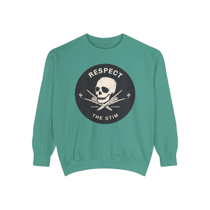 Adult Respect the Stim Skull Comfort Colors Sweatshirt