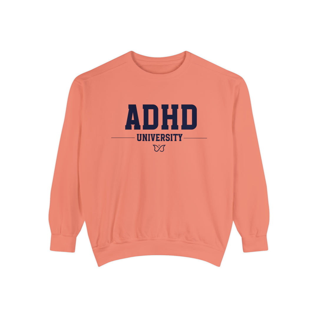 Adult Comfort Colors ADHD University Butterfly Symbol Sweathshirt