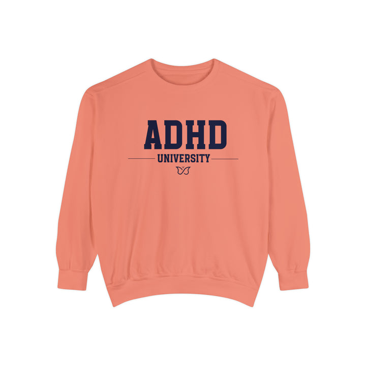 Adult Comfort Colors ADHD University Butterfly Symbol Sweathshirt