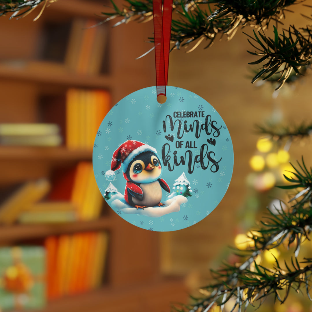 Cutie Penguin Minds of All Kinds Metal Ornament