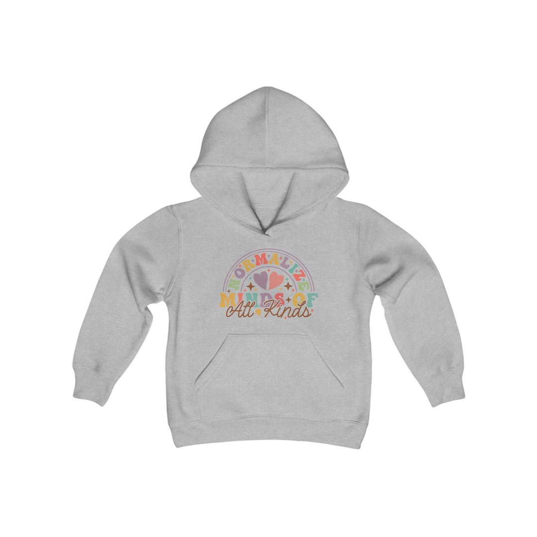 Kids Normalize  Minds of all Kinds Rainbow Front and Back Hoodie Sweatshirt