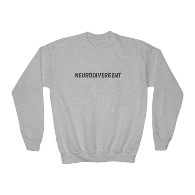 Kids Neurodivergent Distressed Text Sweatshirt