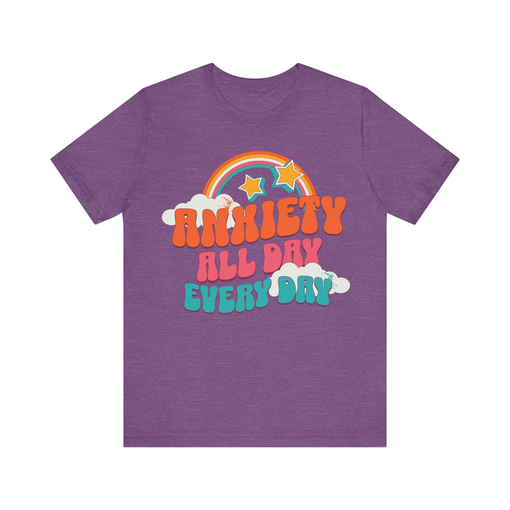 Adult Anxiety All Day Every Day Rainbow and Stars Tee