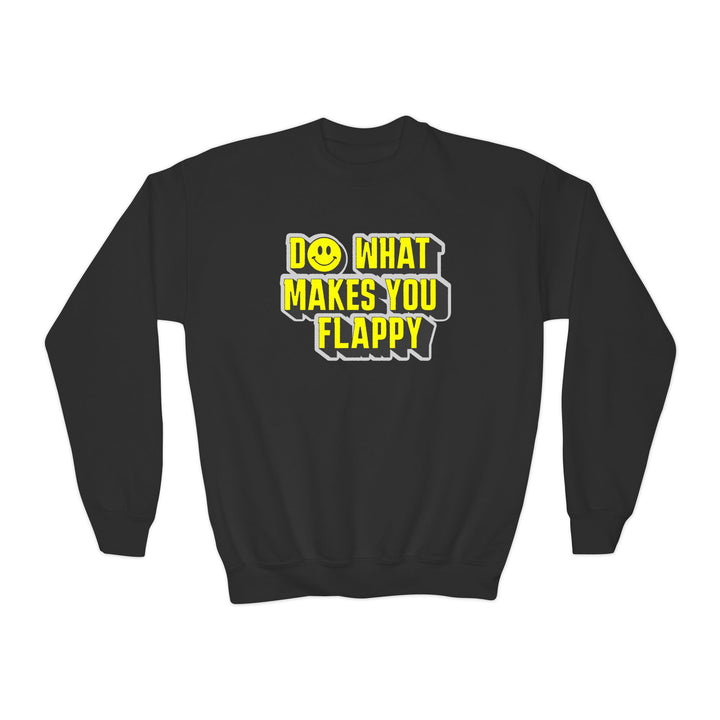 Kids Do What Makes You Flappy Yellow Letters Sweatshirt