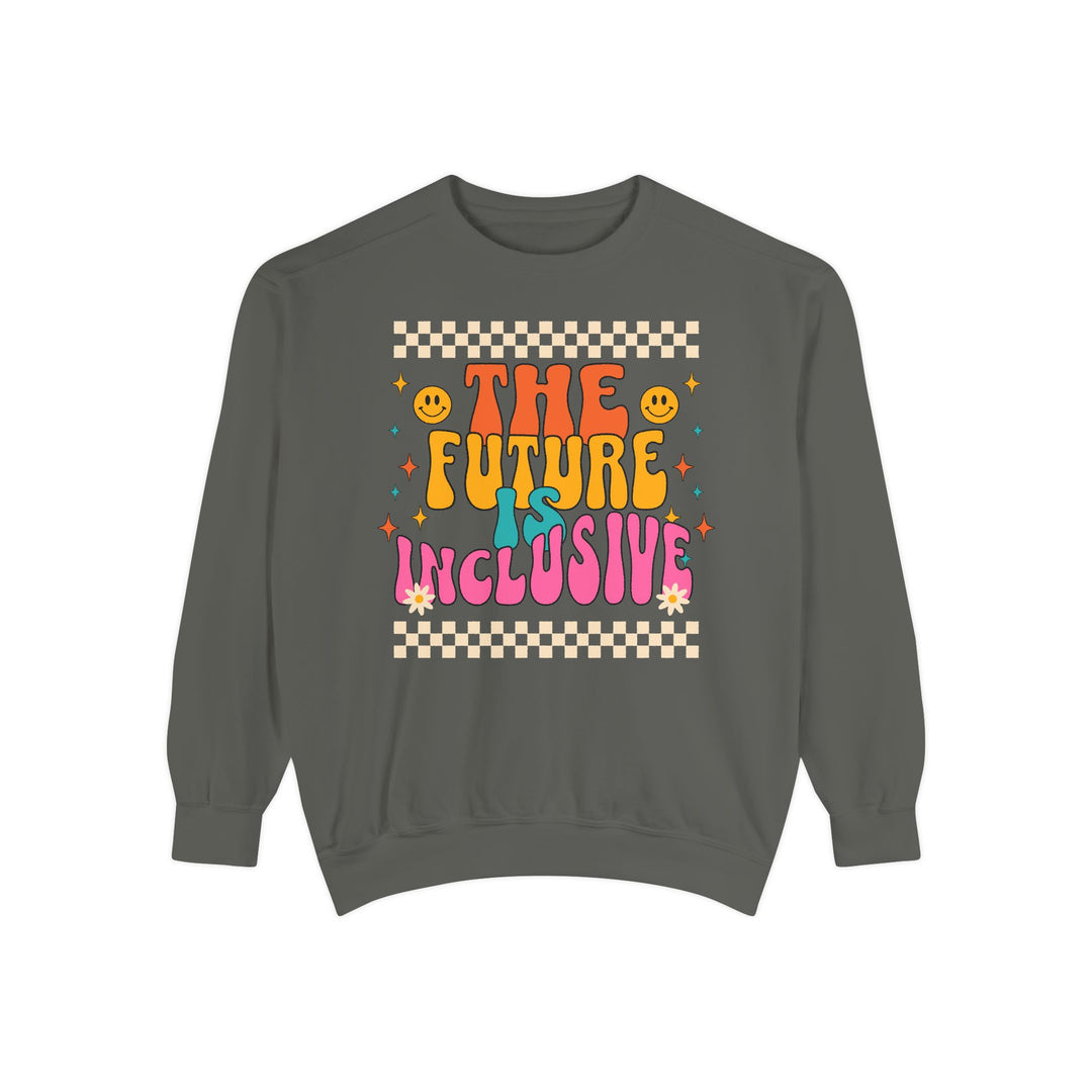 Adult Groovy The Future is Inclusive Comfort Colors Sweatshirt