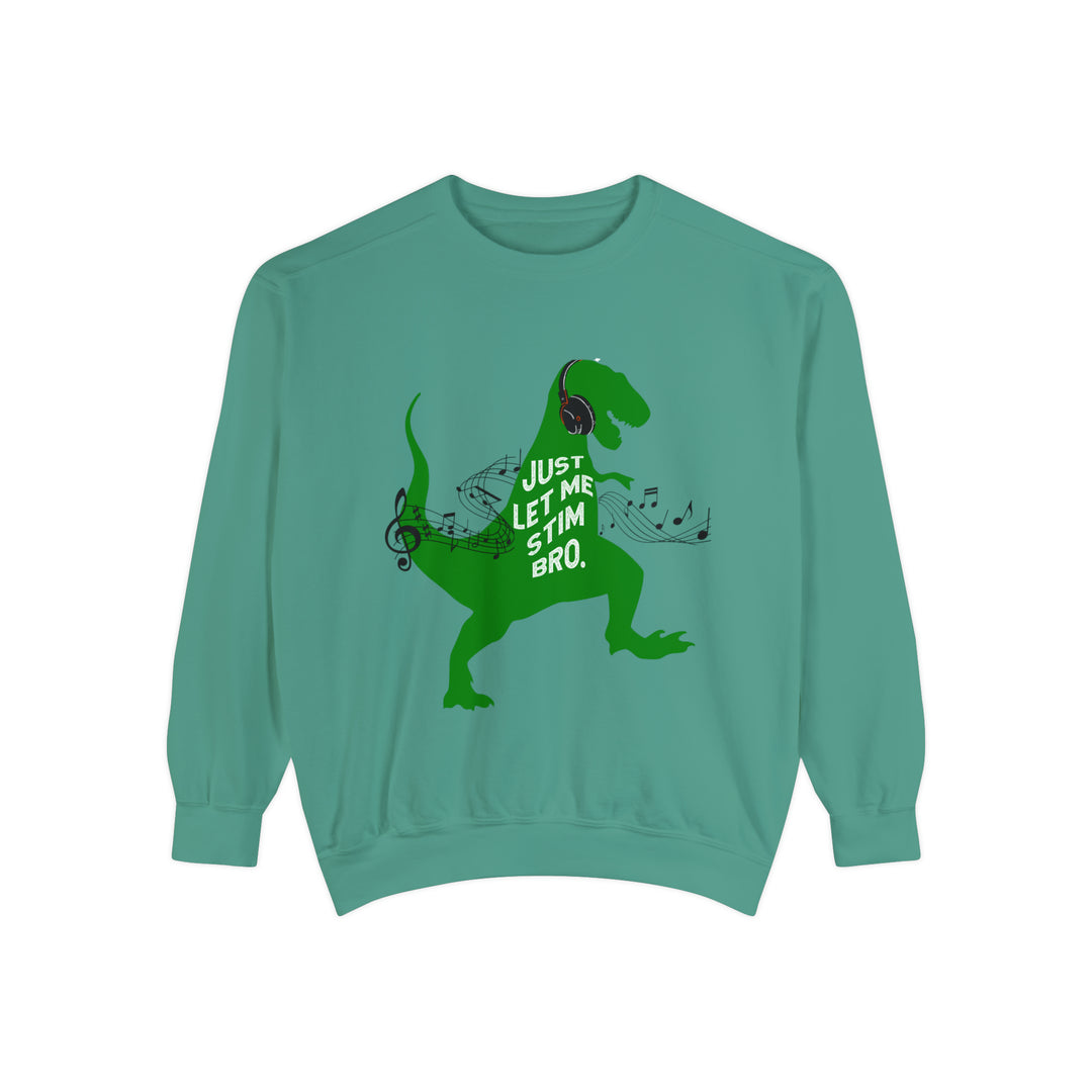 Comfort Colors T-Rex Let Me Stim Bro Sweathshirt Black Music Notes