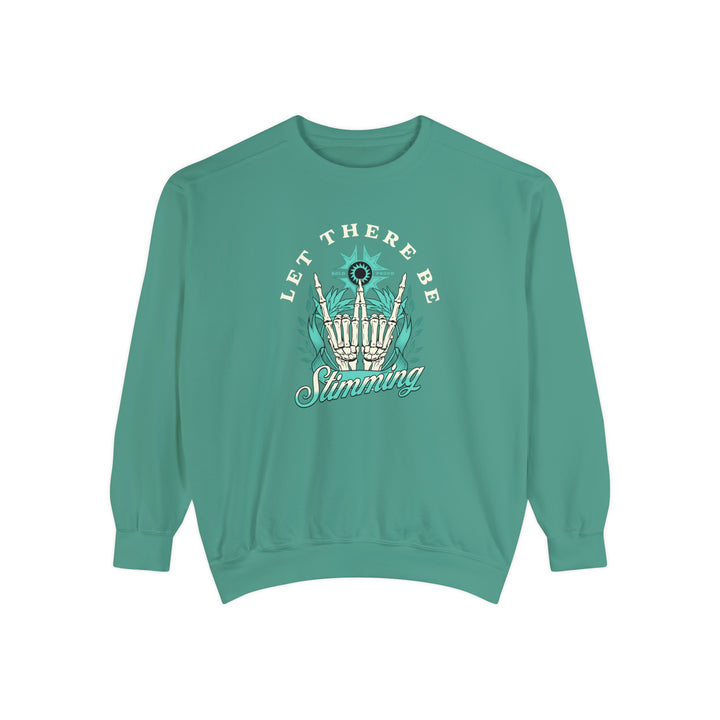 Let There Be Stimming Rock On Hands Adult Comfort Colors Sweatshirt