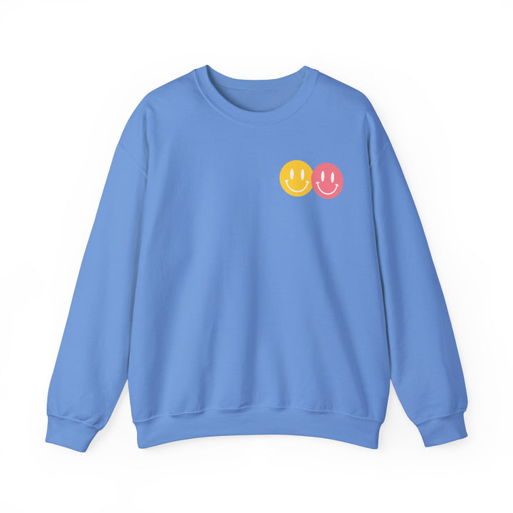 Adult Peace Love Equality Hope Inclusioin Smileys Front and Back Sweatshirt