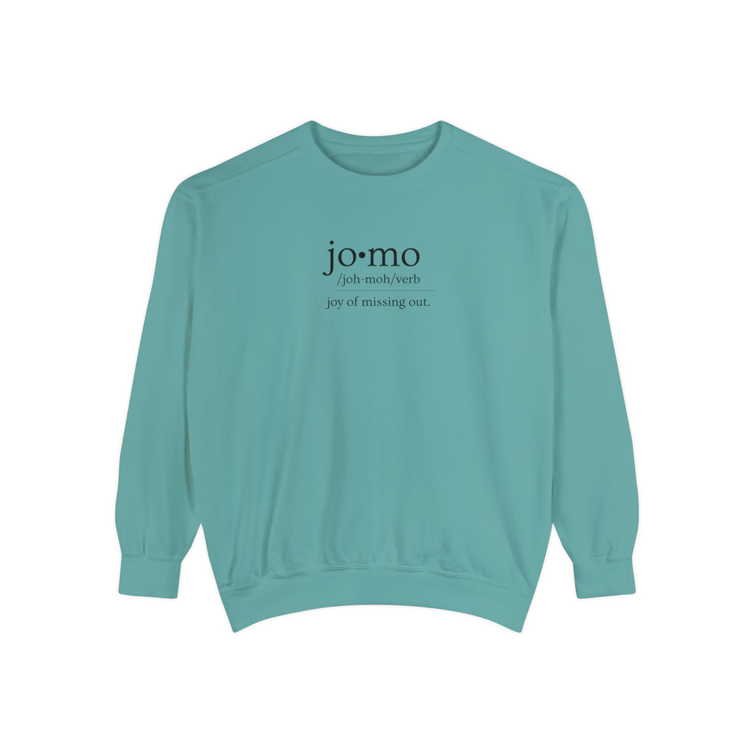 Comfort Colors JOMO Sweatshirt Black Text