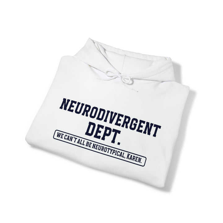 Neurodivergent Dept. Navy Blue Text Hoodie