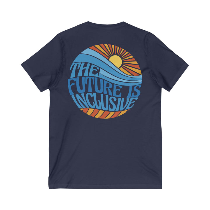 The Future Is Inclusive Groovy Sun Front and Back V-Neck Tee