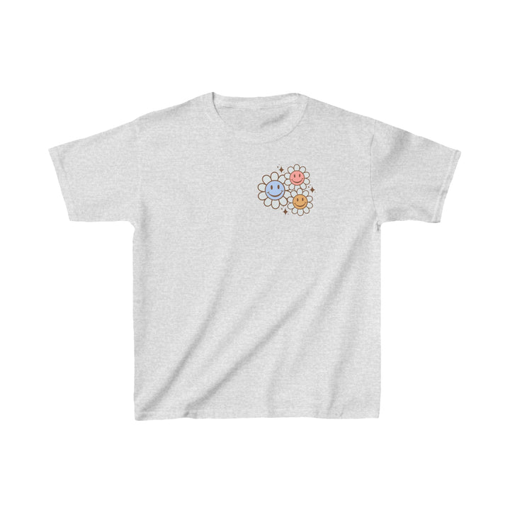 Kids Be Kind to Your Mind Smiling Daisy Front and Back Tee