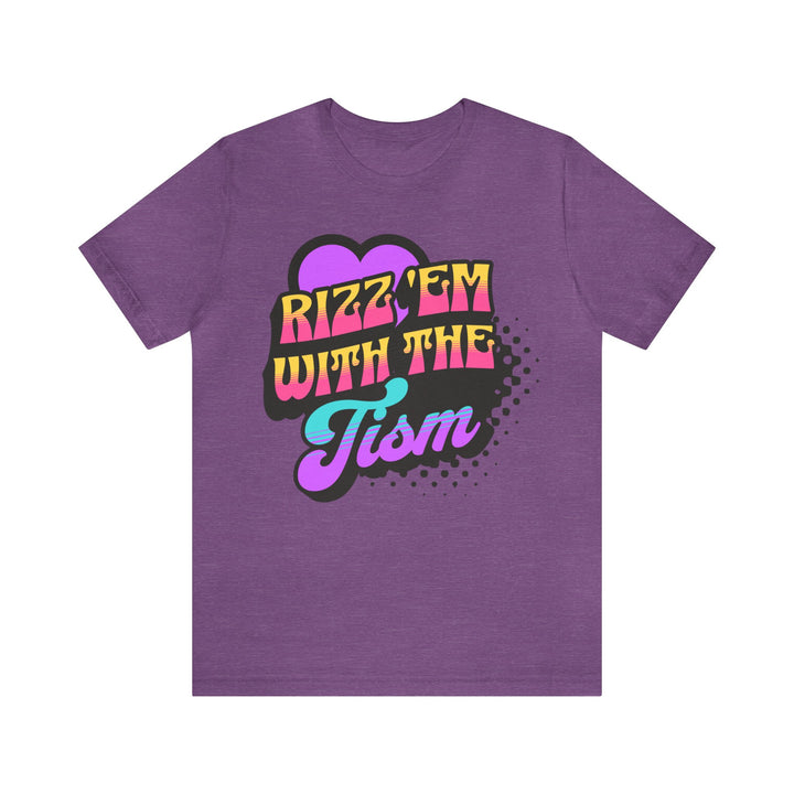 Adult Rizz 'Em With The Tism Purple Heart Tee