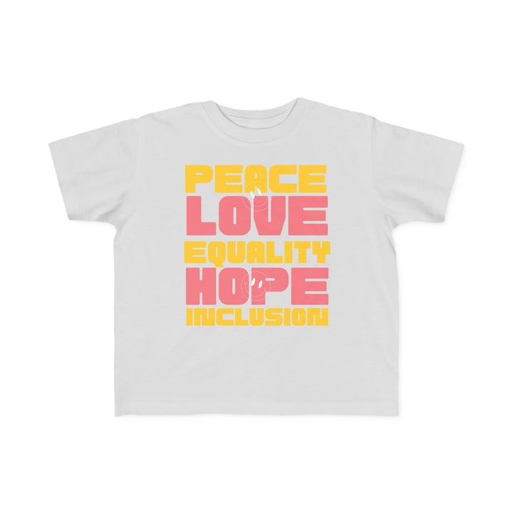 Toddler's  Peace Love Equality Hope Inclusion Smileys Tee