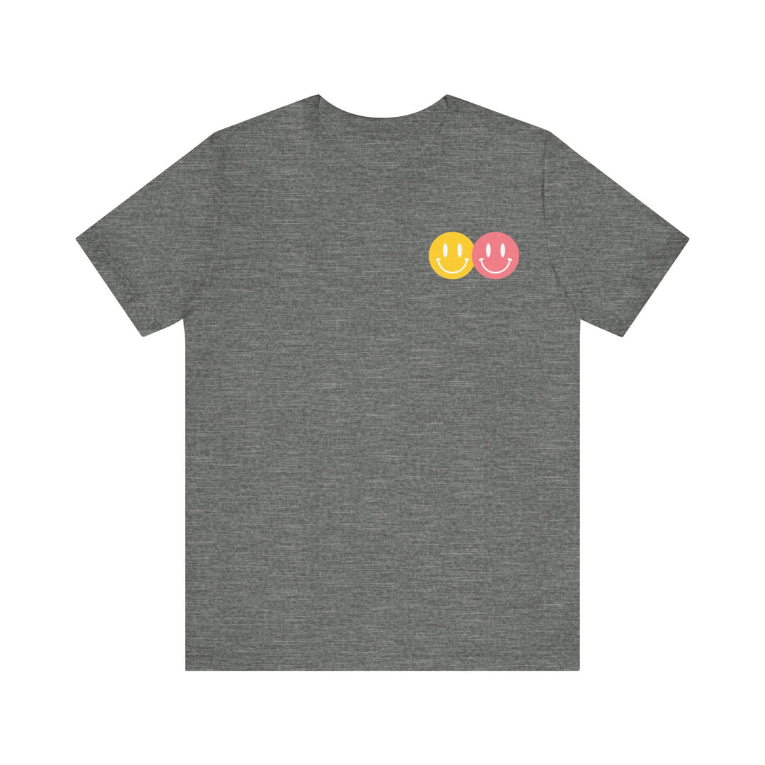 Adult Peace Love Equality Hope Inclusion Smileys Front and Back Tee