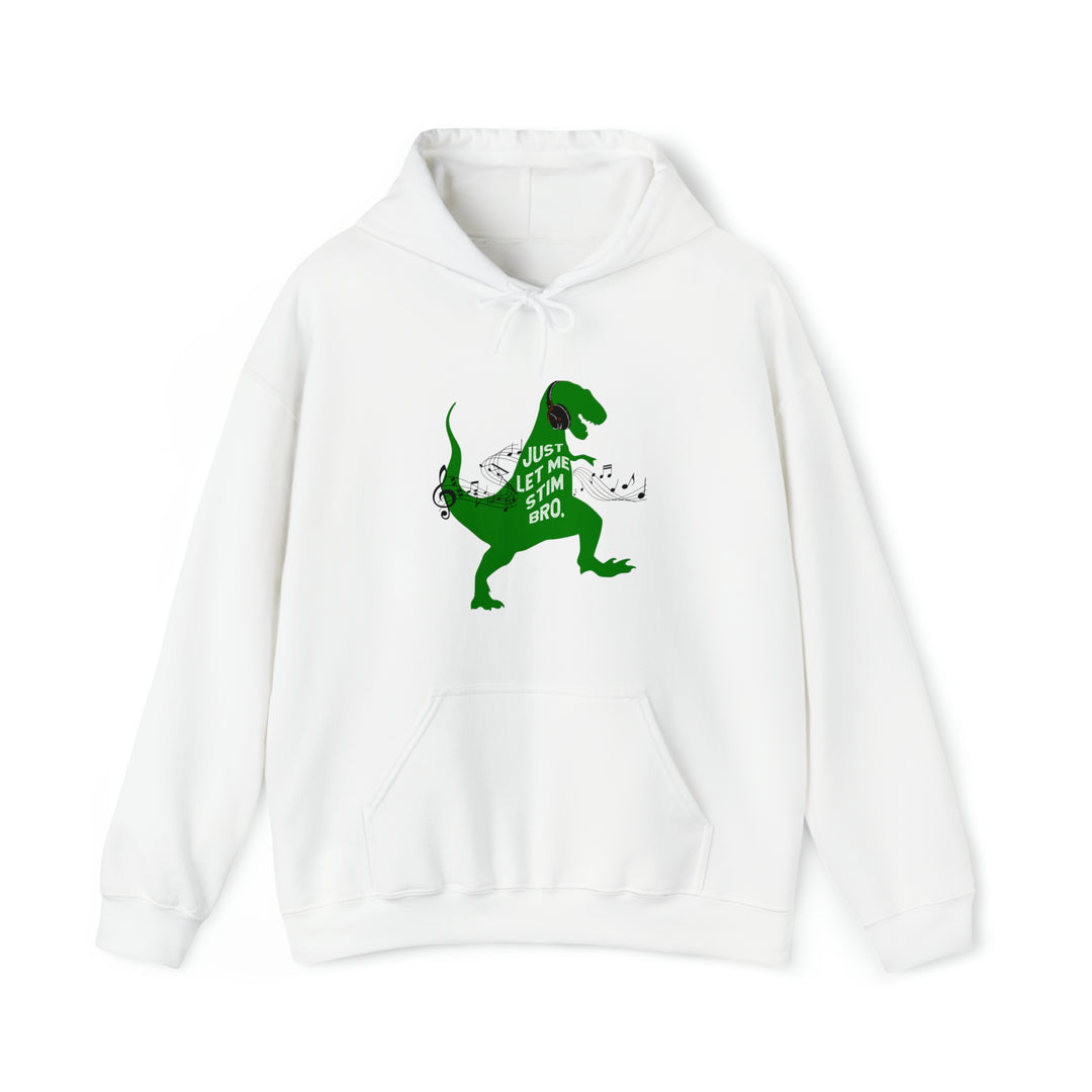 T-Rex Let Me Stim Bro Hoodie Black Music Notes