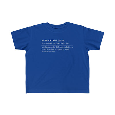 Toddler's Neurodivergent Definition White Text Tee