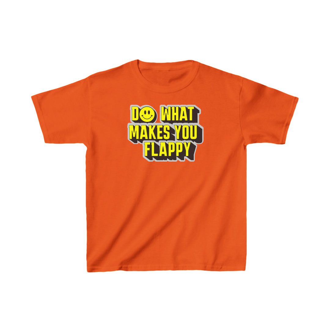 Kids Do What Makes You Flappy Yellow Letters Tee