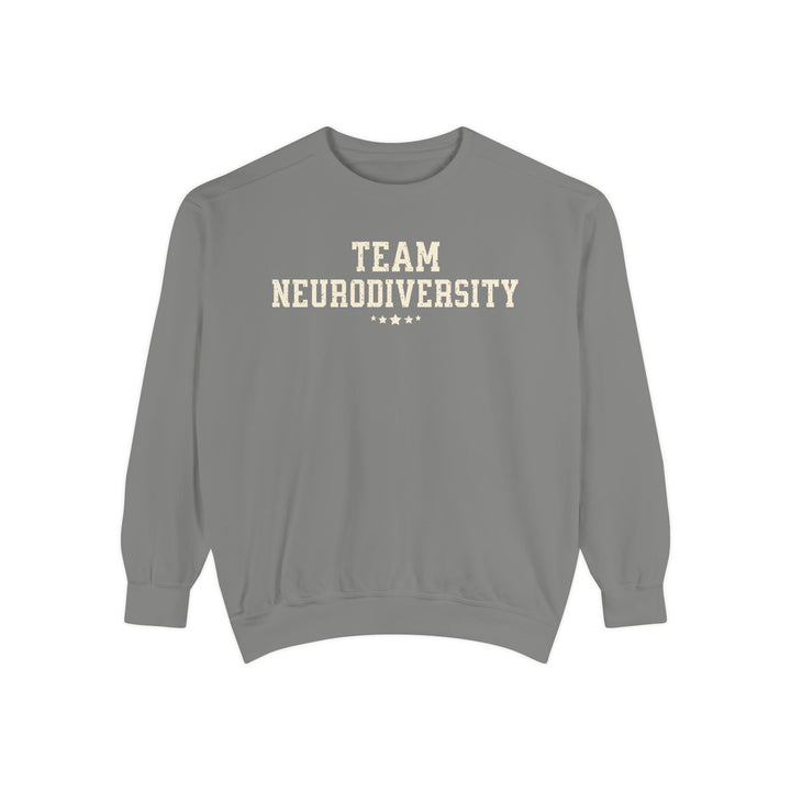 Adult Team Neurodiversity Distressed Comfort Colors Sweatshirt