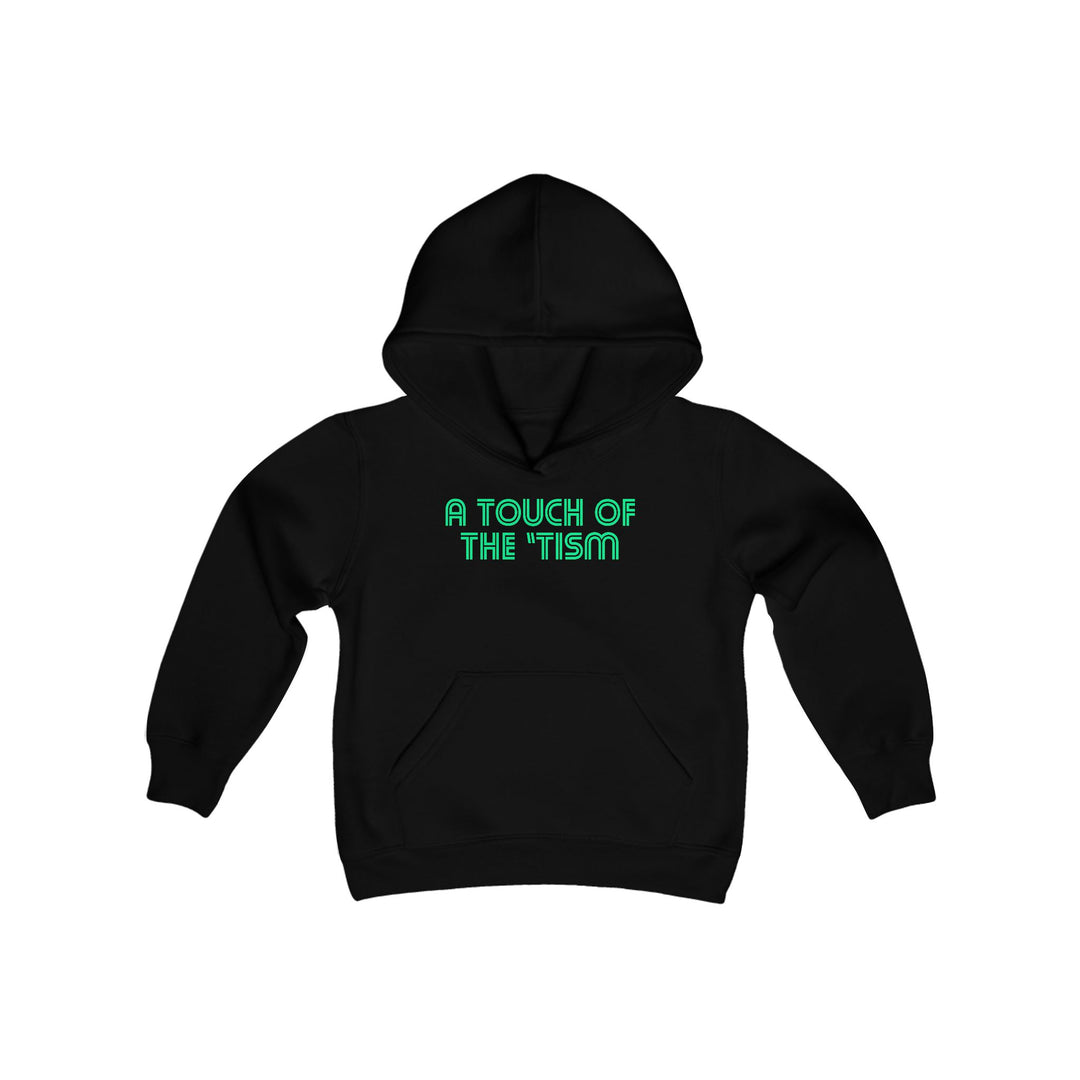 Kids Touch of the Tism Line Letters Green Hoodie Sweatshirt