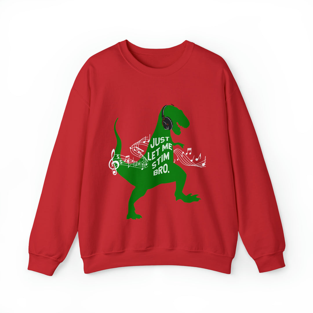 T-Rex Let Me Stim Bro Sweatshirt White Music Notes