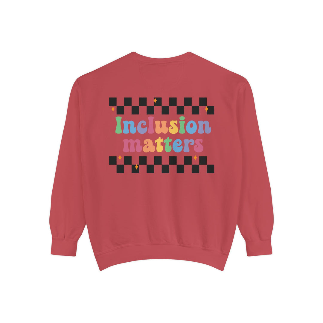 Adult Inclusion Matter Checkerboard Front and Back Comfort Colors Sweatshirt