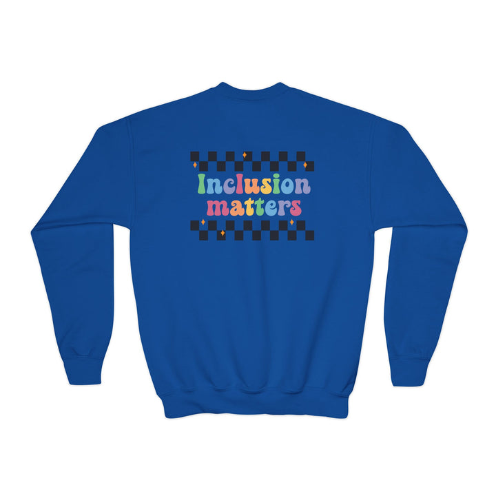 Kids Inclusion Matter Checkerboard Front and Back Sweatshirt