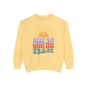 Adult Sunny Rizz 'Em With The Tism Comfort Colors Sweatshirt