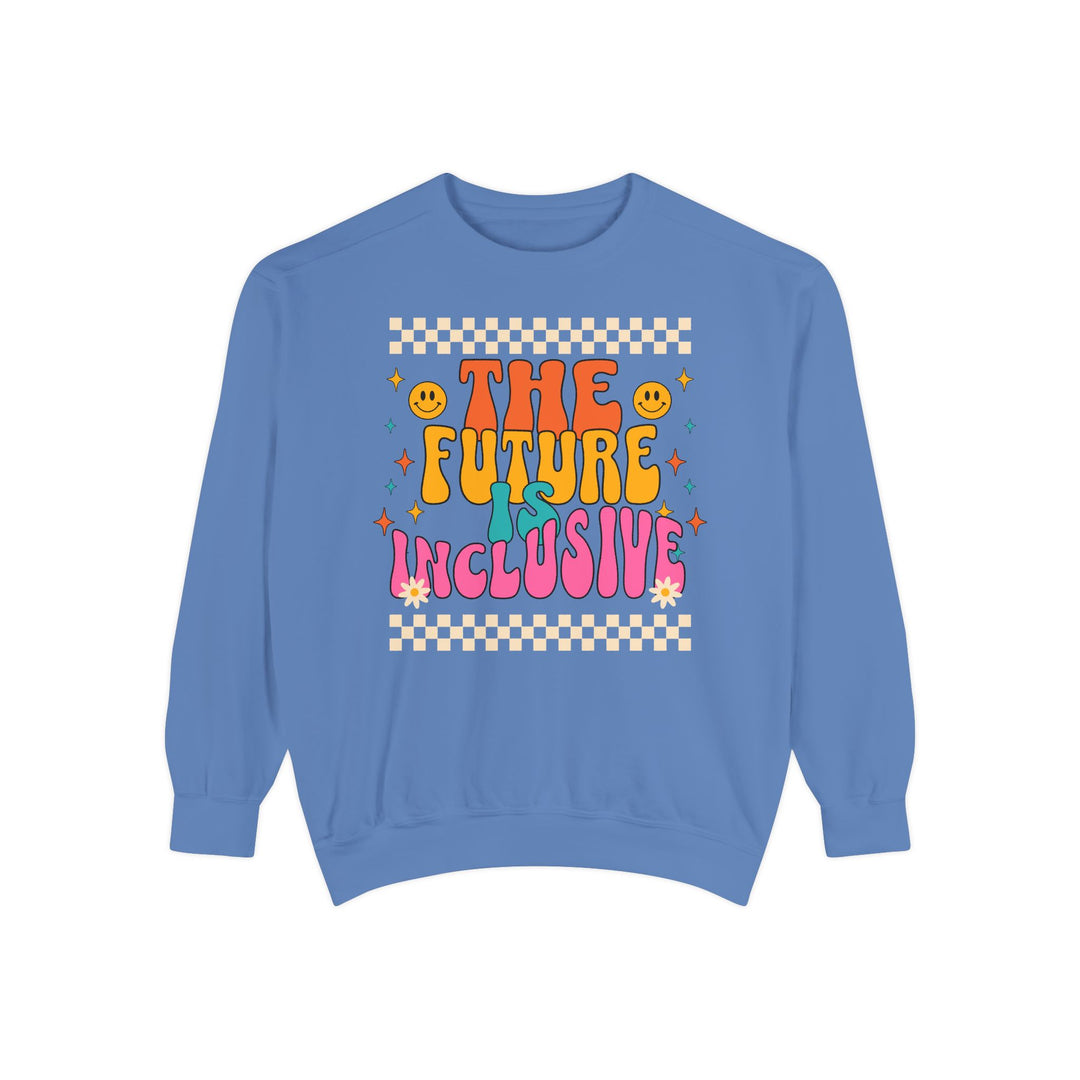 Adult Groovy The Future is Inclusive Comfort Colors Sweatshirt