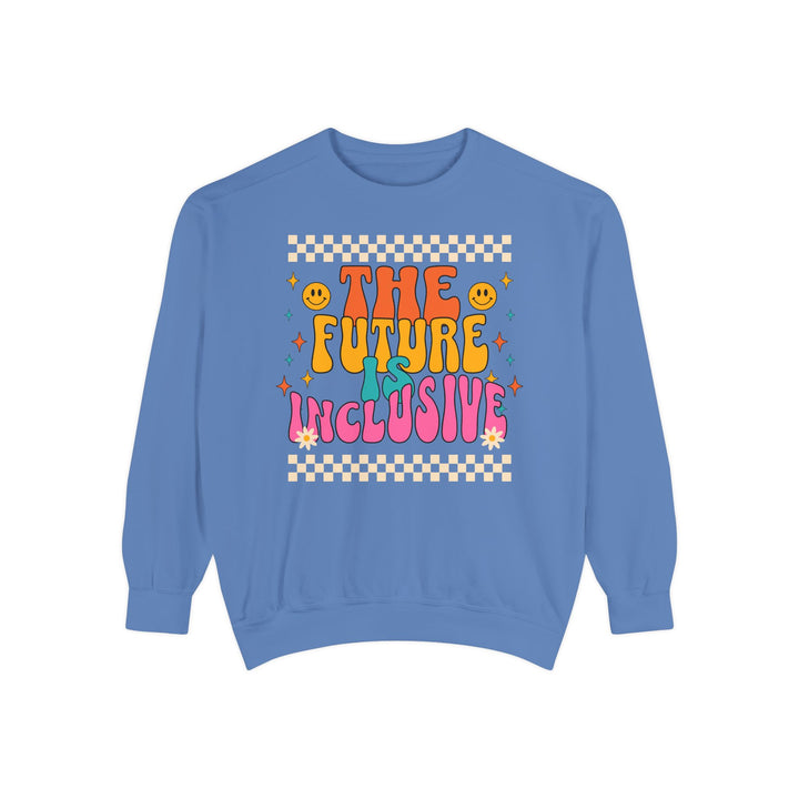 Adult Groovy The Future is Inclusive Comfort Colors Sweatshirt