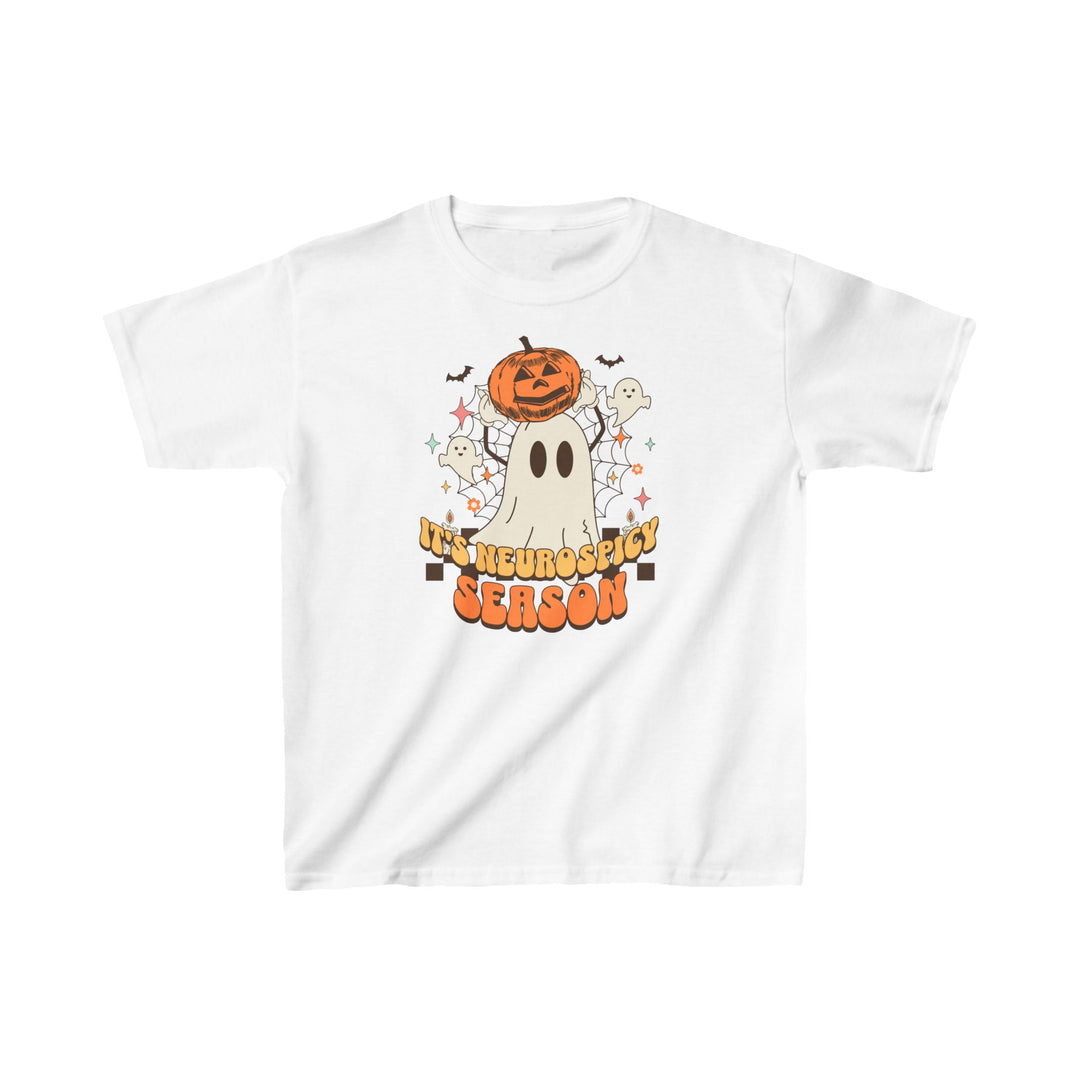 Kids Its Neurospicy Season Ghost and Pumpkin Tee