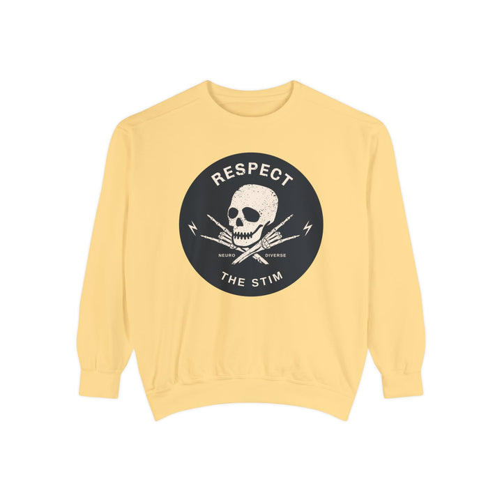 Adult Respect the Stim Skull Comfort Colors Sweatshirt