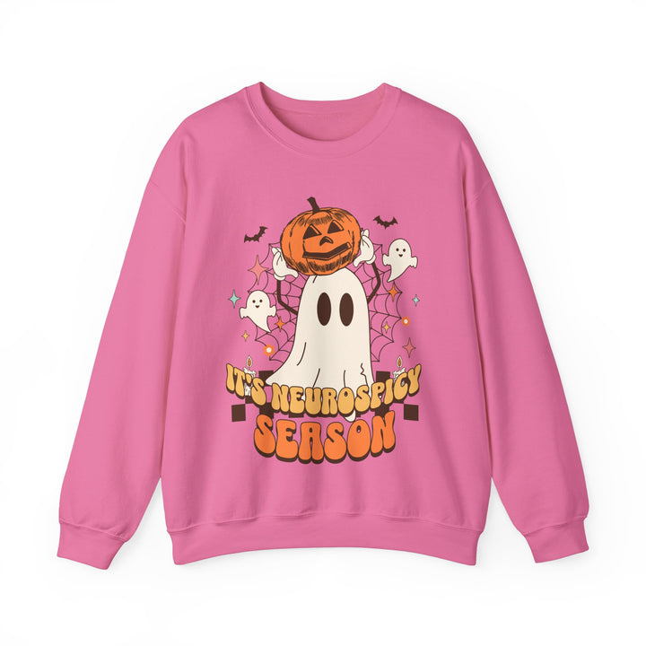 Adult Its Neurospicy Season Ghost and Pumpkin Sweatshirt