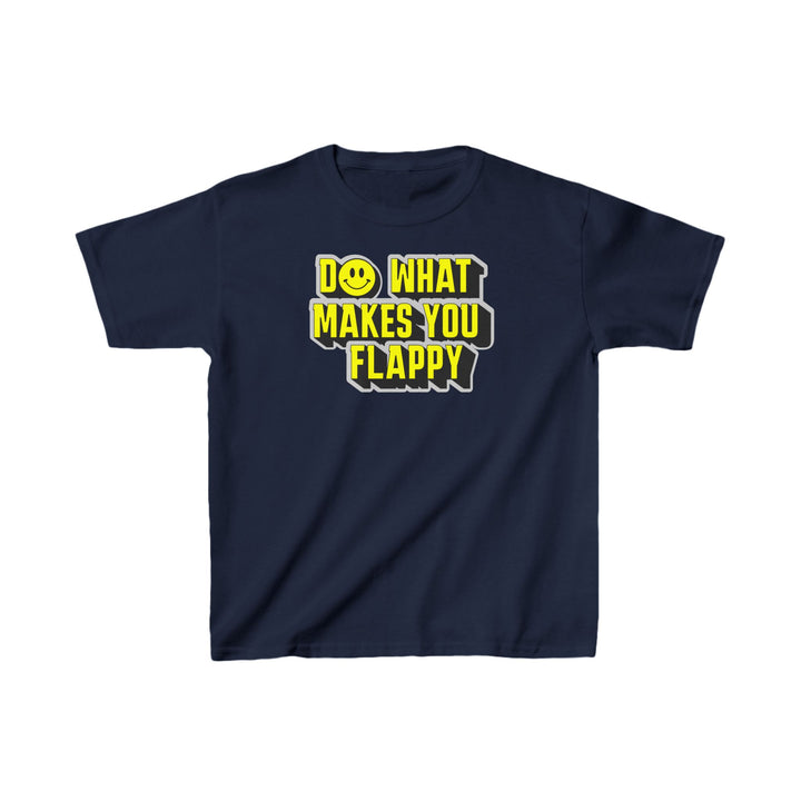 Kids Do What Makes You Flappy Yellow Letters Tee