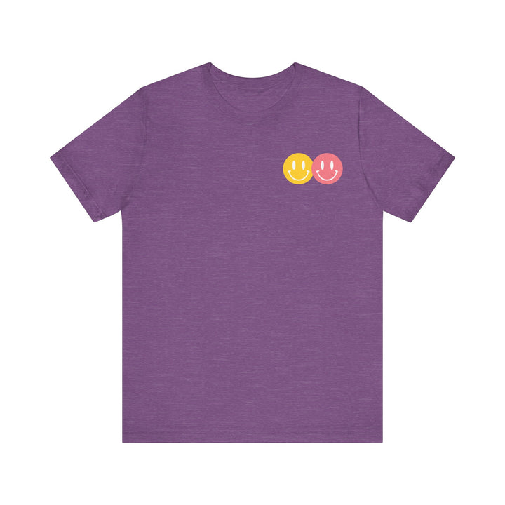 Adult Peace Love Equality Hope Inclusion Smileys Front and Back Tee