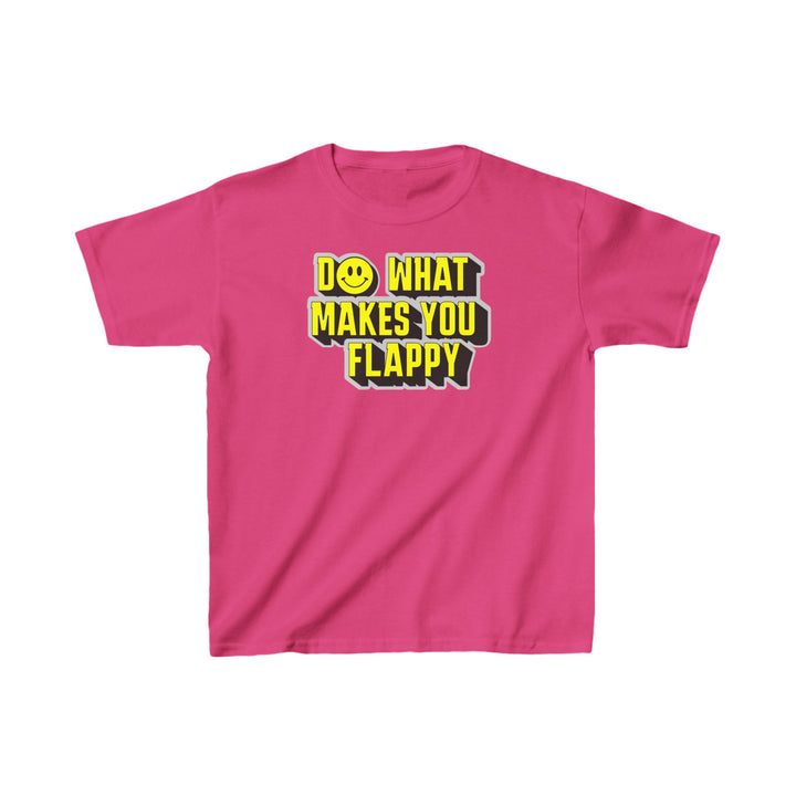 Kids Do What Makes You Flappy Yellow Letters Tee