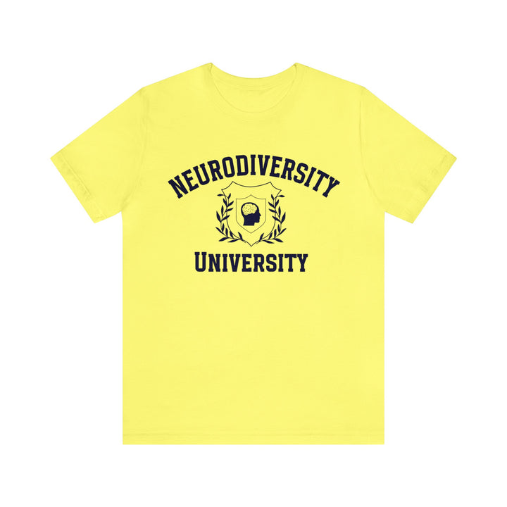 Adult Neurodiversity University Beautiful Mind Navy Blue Text Tee