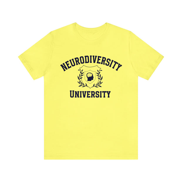 Neurodiversity University Beautiful Mind Navy Blue Text Tee