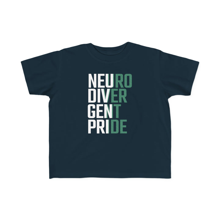 Toddler's Neurodivergent Pride Green & White Text Tee