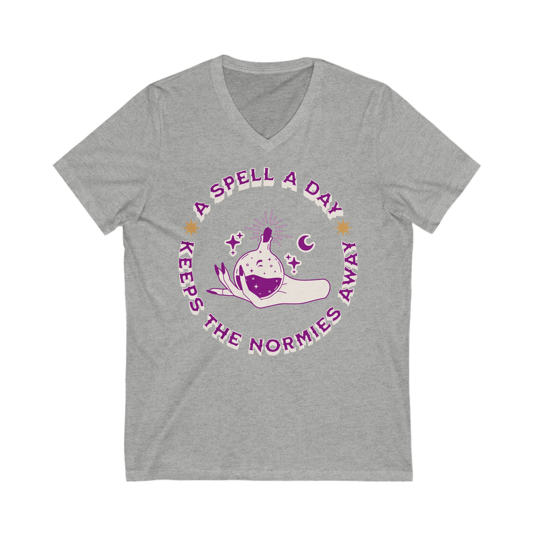 Adult A Spell A Day Keeps The Normies Away V-Neck Tee