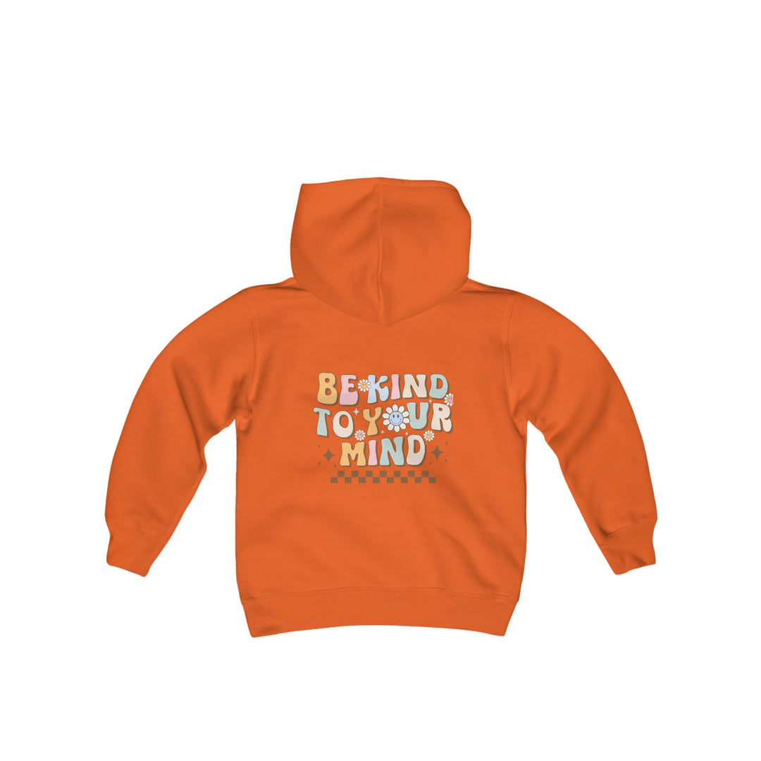 Kids Be Kind to Your Mind Smiling Daisy Front and Back Hoodie Sweatshirt