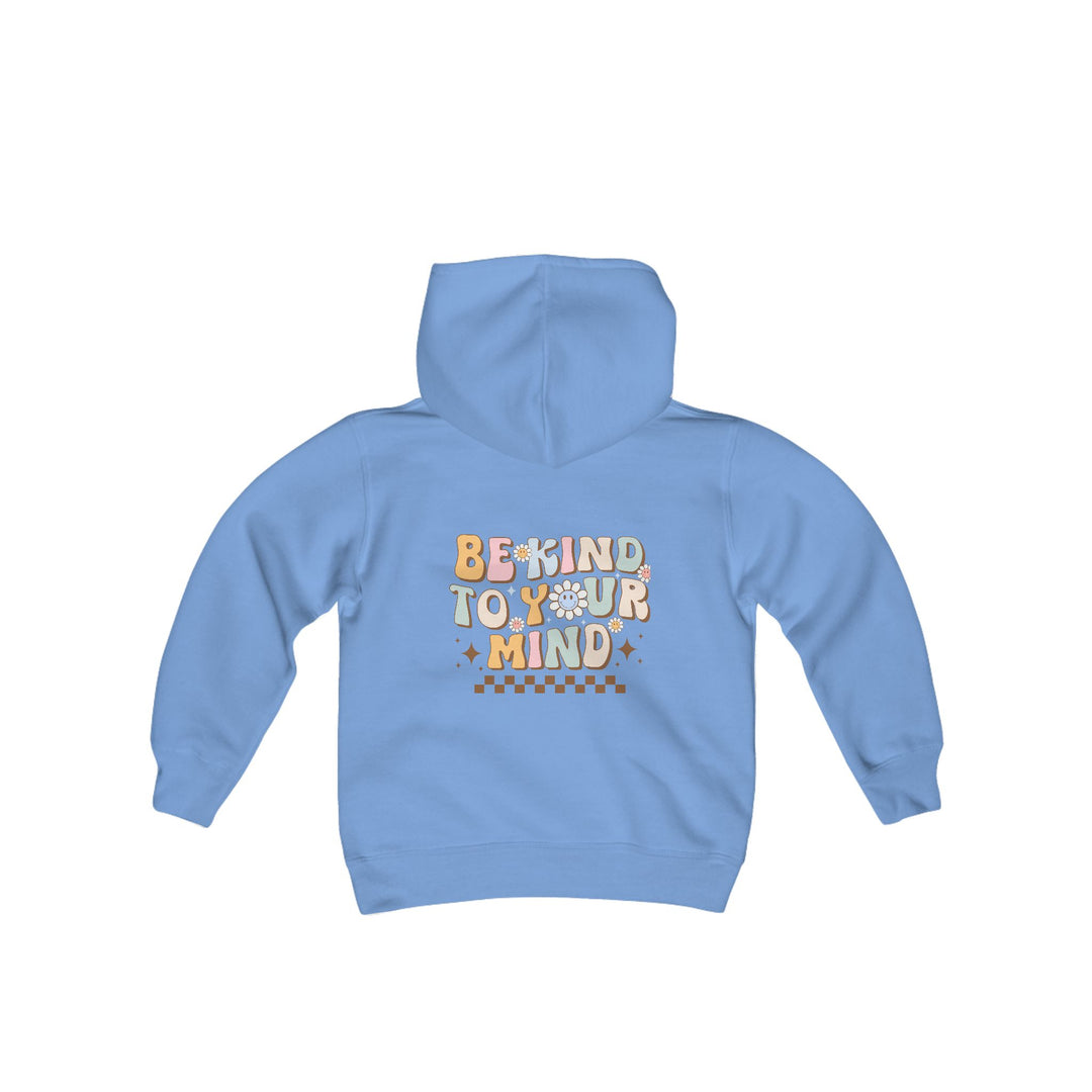 Kids Be Kind to Your Mind Smiling Daisy Front and Back Hoodie Sweatshirt