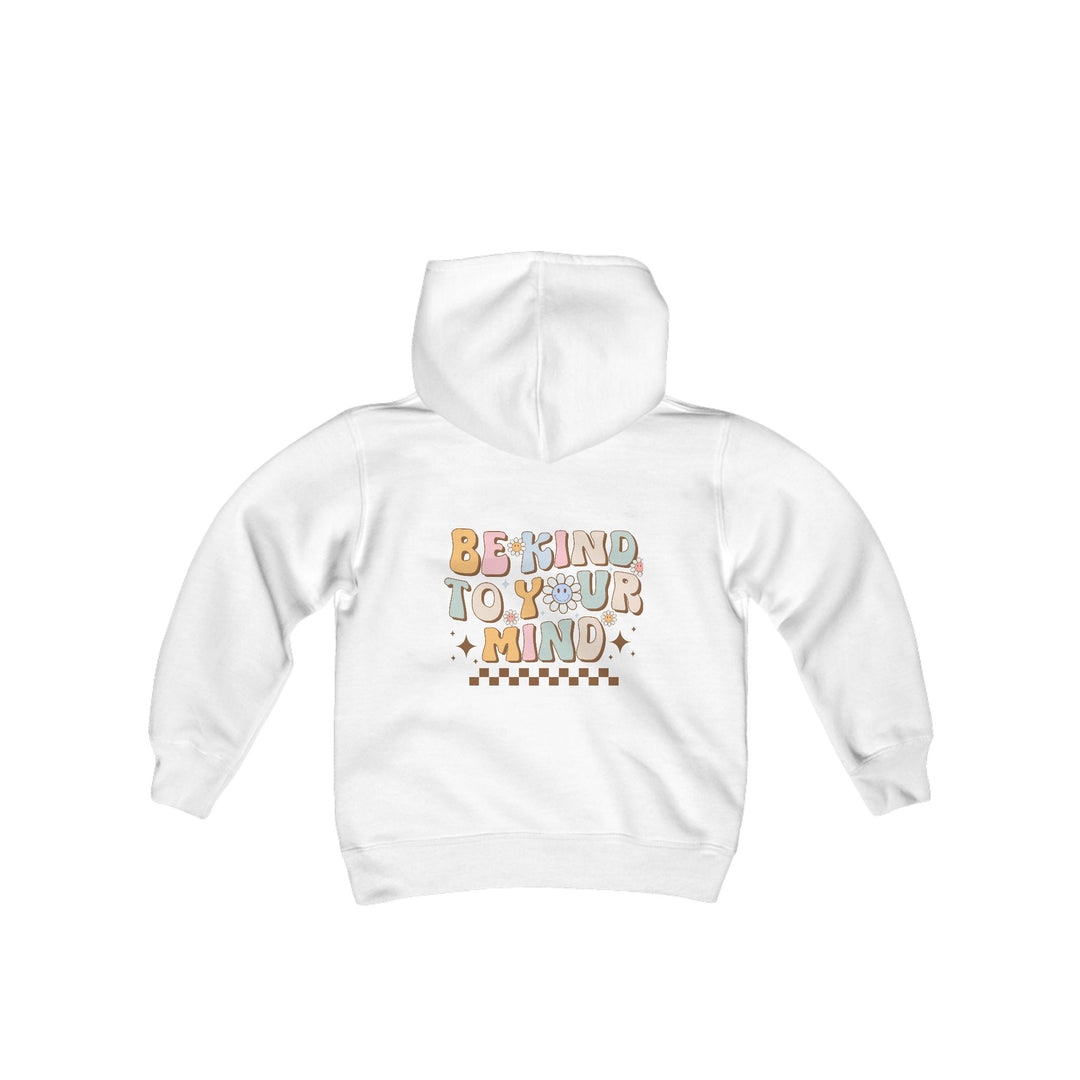 Kids Be Kind to Your Mind Smiling Daisy Front and Back Hoodie Sweatshirt