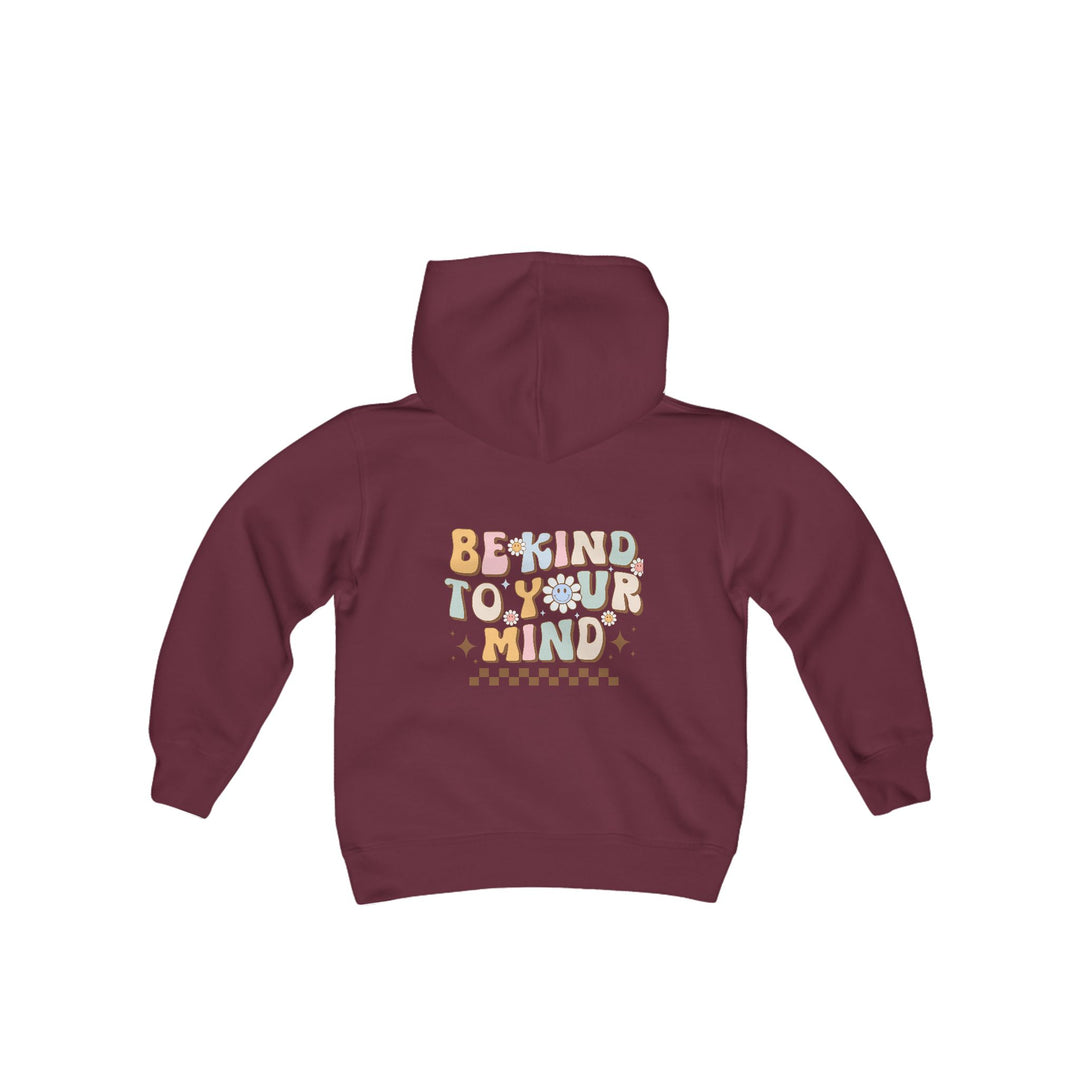 Kids Be Kind to Your Mind Smiling Daisy Front and Back Hoodie Sweatshirt